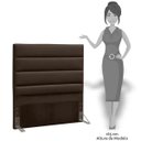 Ver imagem 3 de Cabeceira Cama Box Solteiro 90cm Greta Corano Marrom e 1 Mesa de apoio Branca - Mpozenato