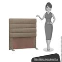 Ver imagem 3 de Cabeceira Cama Box Solteiro 90cm Greta Linho Areia e 1 mesa de apoio Branca - Mpozenato