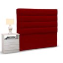 Ver imagem 1 de Cabeceira Cama Box Solteiro 90cm Greta Suede Vermelho e 1 Mesa de Cabeceira Branco - Mpozenato