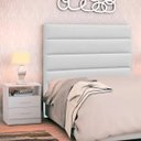 Ver imagem 2 de Cabeceira Cama Box Solteiro 90cm Greta Corano Branco e 1 Mesa de Cabeceira Branco - Mpozenato