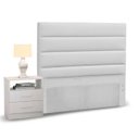 Ver imagem 1 de Cabeceira Cama Box Solteiro 90cm Greta Corano Branco e 1 Mesa de Cabeceira Branco - Mpozenato