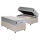 Ver imagem 2 de Cama Box Baú Crc Solteiro +Colchão Molas Ensacadas Marselha Hellen 88