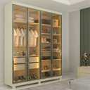 Ver imagem 1 de Guarda-Roupa Casal 4 Portas Reflecta com Pés LED Imperatriz 100% MDF Yescasa