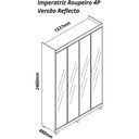 Ver imagem 3 de Guarda-Roupa Casal 4 Portas Reflecta com Pés LED Imperatriz 100% MDF Yescasa