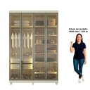 Ver imagem 5 de Guarda-Roupa Casal 4 Portas Reflecta com Pés LED Imperatriz 100% MDF Yescasa