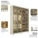 Ver imagem 6 de Guarda-Roupa Casal 4 Portas Reflecta com Pés LED Imperatriz 100% MDF Yescasa