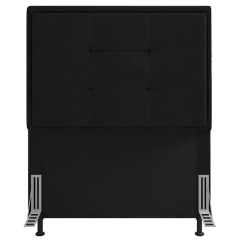 Cabeceira Cama Box Solteiro Canada 90 Cm Sintético MV Estofados Preto