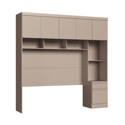 Módulo Ponte Casal Queen 6 Portas 1 Gaveta Infinity Bege/Duna