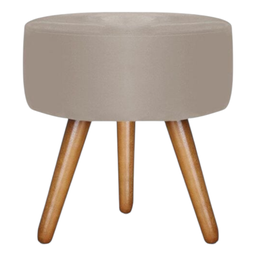 Puff Redondo Bali Decorativo Suede Creme - Fri Varejo - 2