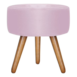 Puff Redondo Bali Decorativo Suede Rosa Bebê - Fri Varejo - 2