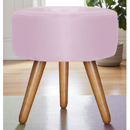 Puff Redondo Bali Decorativo Suede Rosa Bebê - Fri Varejo - 1