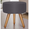 Puff Redondo Bali Decorativo Suede Cinza - Fri Varejo - 1