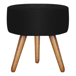 Puff Redondo Bali Decorativo Suede Preto - Fri Varejo - 2