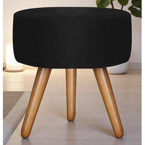 Puff Redondo Bali Decorativo Suede Preto - Fri Varejo