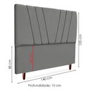 Ver imagem 6 de Cabeceira Casal 140 Cm com Frame Belgica Suede Cinza Artte Cinza