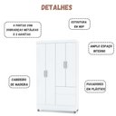 Ver imagem 3 de Guarda Roupa Solteiro Ideal Plus 4 Portas Branco Camarim Flex Vr