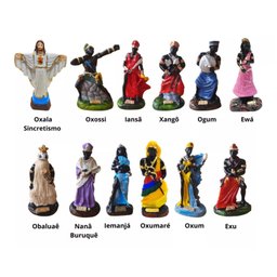 Altar Congá com 12 Orixás de 10 Cm Umbanda Branco e Prata - 2