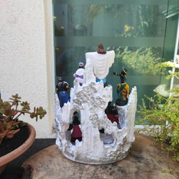 Altar Congá com 12 Orixás de 10 Cm Umbanda Branco e Prata - 6
