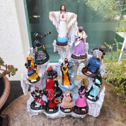 Altar Congá com 12 Orixás de 10 Cm Umbanda Branco e Prata - 9