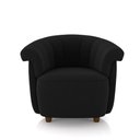 Ver imagem 2 de Poltrona Decorativa Latvia 86cm Pés de Madeira Veludo Preto G45 - Gran Belo