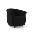 Ver imagem 4 de Poltrona Decorativa Latvia 86cm Pés de Madeira Veludo Preto G45 - Gran Belo