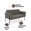 Ver imagem 6 de Sofá Namoradeira e Poltrona Pé de Ferro Preto para Sala Elisa Suede D03 - D'Rossi Grafite