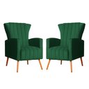Ver imagem 1 de Kit 02 Poltrona Decorativa Melinda Veludo Verde - Fm
