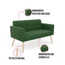 Ver imagem 6 de Sofá Namoradeira Elisa Suede Pés Palito Castanho - D’Rossi Verde
