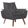 Kit 2 Poltronas Opala Decorativa Suede Cinza - Kasa Sofá - 4