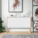 Ver imagem 1 de Buffet Violeta Industrial 3 Portas MDP Branco Dourado Casah