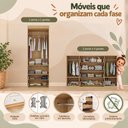 Ver imagem 5 de Quarto de Bebê Completo com Berço Americano 3 em 1 e Colchão Incluso Flor Multimóveis MP4933