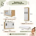 Ver imagem 7 de Quarto de Bebê Completo com Berço Americano 3 em 1 e Colchão Incluso Flor Multimóveis MP4933