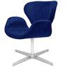 Poltrona Decorativa Tulipa Azul Royal Base Giratória - 2