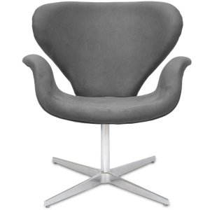 Poltrona Decorativa Tulipa Cinza Base Giratória