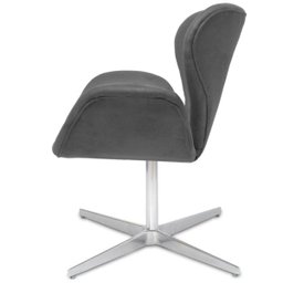 Poltrona Decorativa Tulipa Cinza Base Giratória - 3
