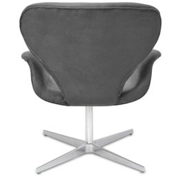 Poltrona Decorativa Tulipa Cinza Base Giratória - 4