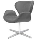 Ver imagem 2 de Poltrona Decorativa Tulipa Cinza Base Giratória