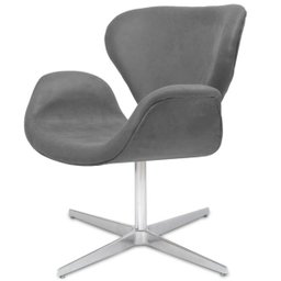 Poltrona Decorativa Tulipa Cinza Base Giratória - 2