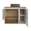 Ver imagem 3 de Gabinete de Banheiro Suspenso 80cm Cecília com 03 Portas e 01 Nicho Mel/arenas com Cuba Preta