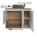 Ver imagem 5 de Gabinete de Banheiro Suspenso 80cm Cecília com 03 Portas e 01 Nicho Mel/arenas com Cuba Preta