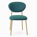 Ver imagem 2 de Kit com 4 Cadeiras Lívia com Estrutura em Aço Dourado – Exclusiva Linho Lincoln Verde