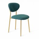 Ver imagem 3 de Kit com 4 Cadeiras Lívia com Estrutura em Aço Dourado – Exclusiva Linho Lincoln Verde