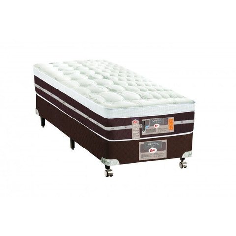 Cama Box + Colchão Castor Solteiro Silver Star Híbrido Air One Face 120x203x72cm