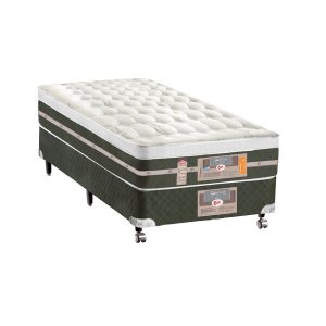 Cama Box + Colchão Castor Solteiro Molas Bonnel Silver Star Air One Face 88x188x72cm