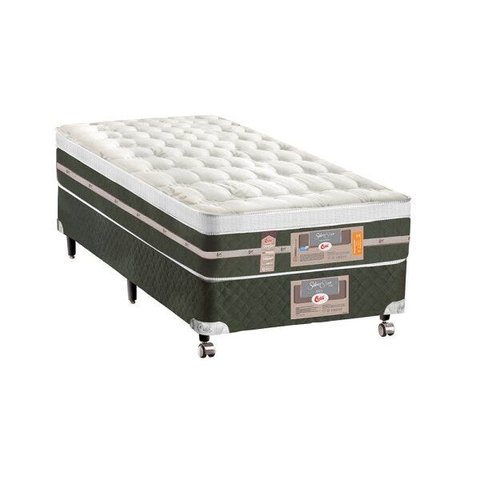 Cama Box + Colchão Castor Solteiro Molas Bonnel Silver Star Air One Face 88x188x72cm