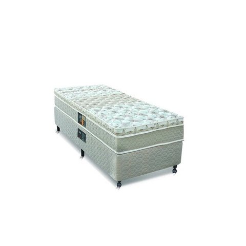 Cama Box + Colchão Castor Solteiro Molas Pocket Class One Face 88x188x65cm