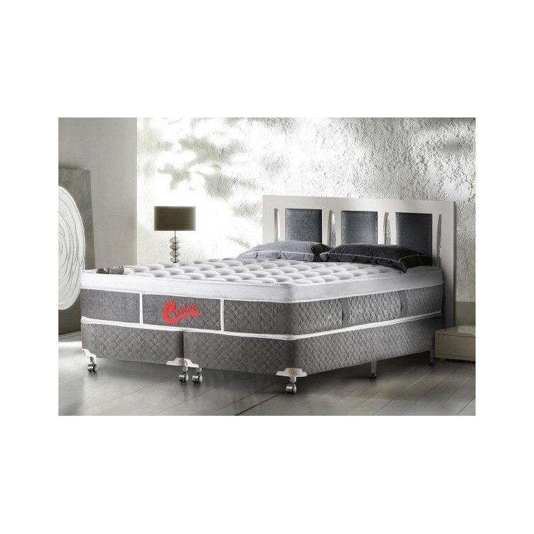Cama Box + Colchão Castor King Size Plush Light Stress 180x200x74cm