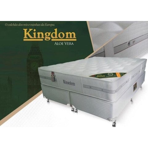 Cama Box + Colchão Castor King Size Kingdom Aloe Vera 193x203x72cm