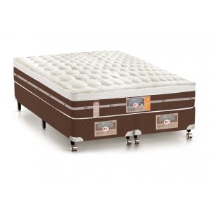 Cama Box + Colchão Castor King Size Silver Star Híbrido Air One Face 193x203x72cm