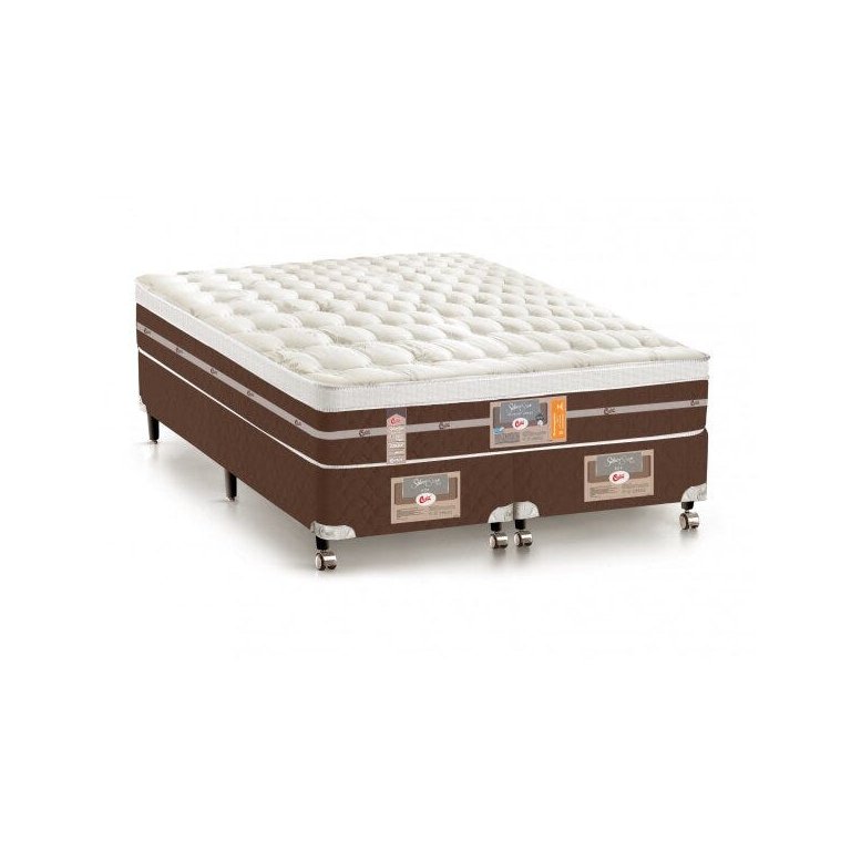 Cama Box + Colchão Castor King Size Silver Star Híbrido Air One Face 193x203x72cm